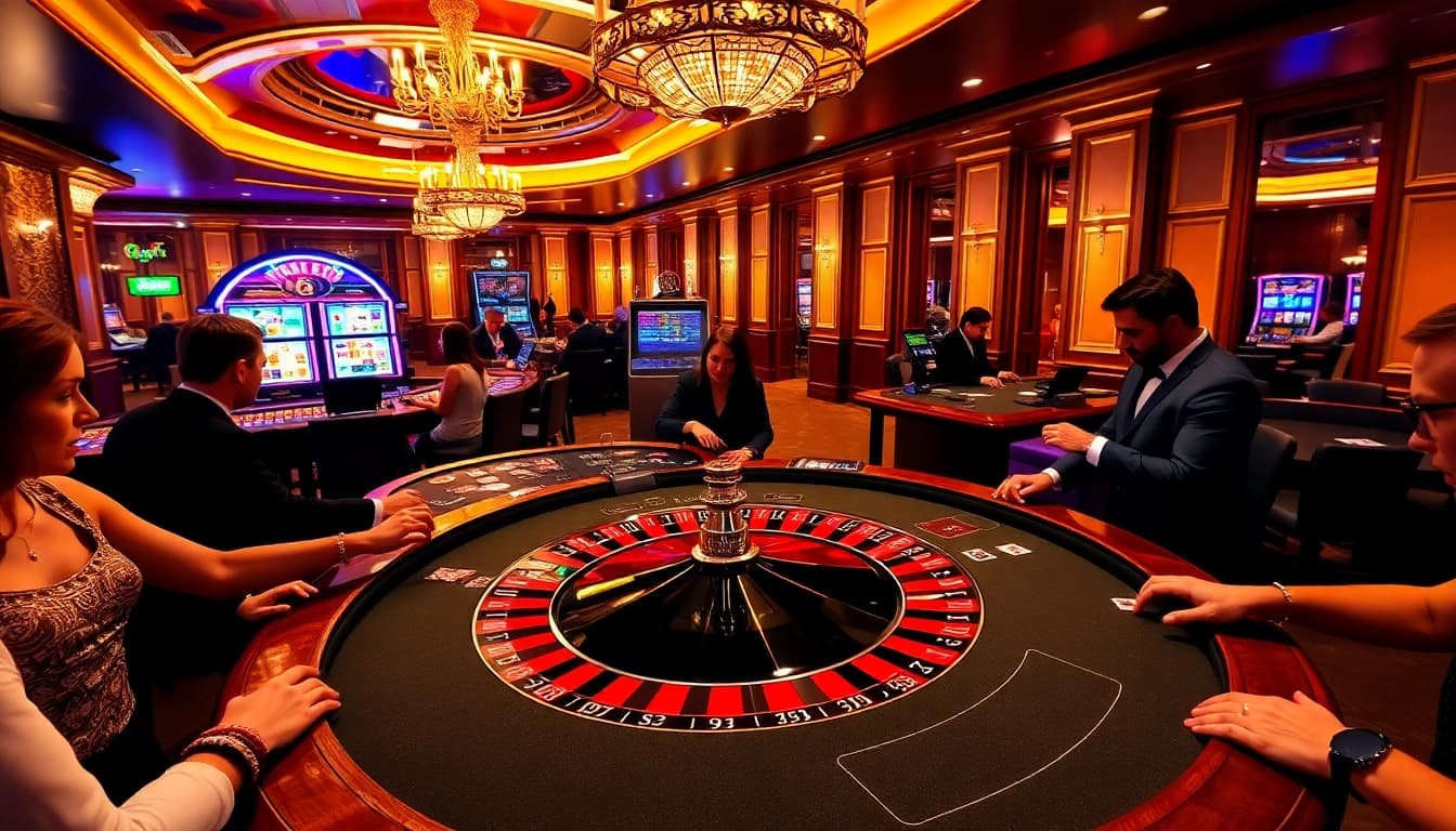 Experience the thrill of nohu.com with players engaging at a vibrant casino table.
