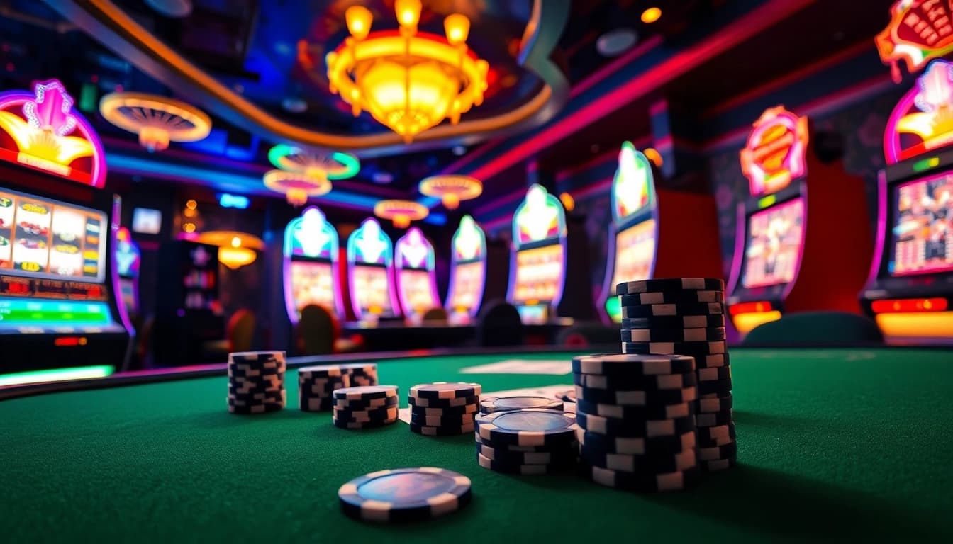 Experience the thrilling ambiance of juragan77 with vibrant casino elements and exciting gameplay.