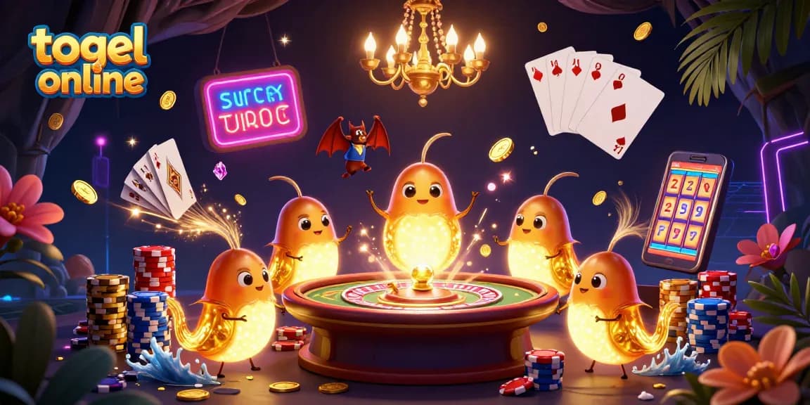 Experience thrilling togel online gameplay with vibrant glowworms lighting a dynamic casino scene