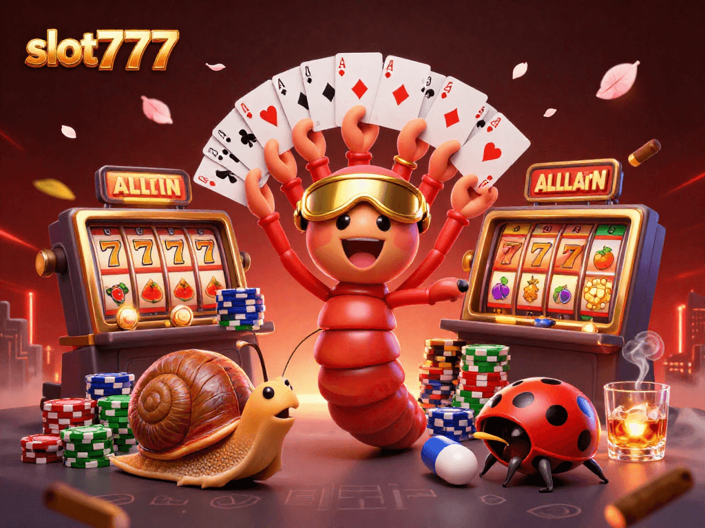 Engaging slot777 casino scene showcasing vibrant characters in action with rich gambling elements.