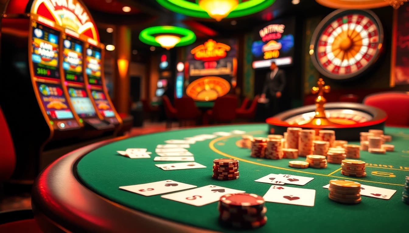 E2BET offers a thrilling casino experience featuring poker action, vibrant slots, and roulette excitement.