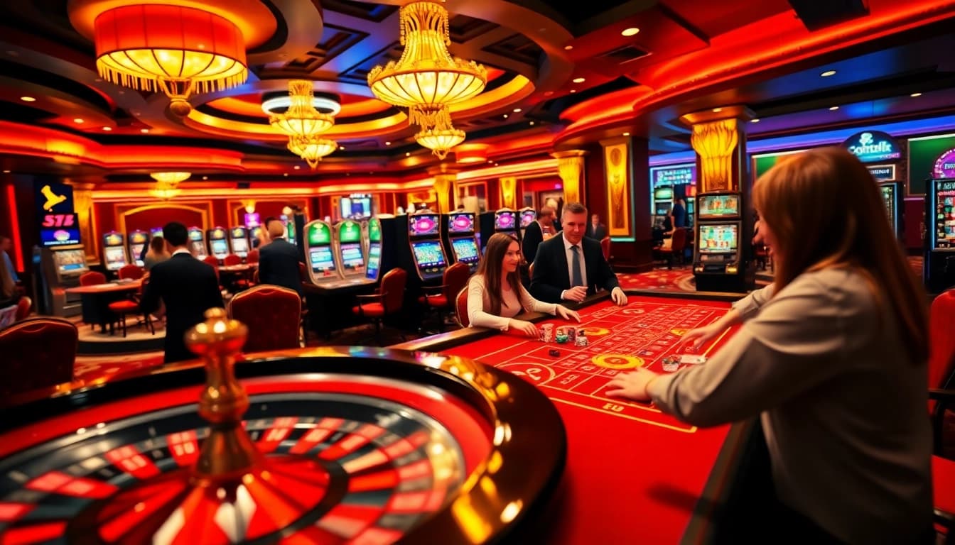 S8 game enthusiasts enjoying a luxurious casino experience at a lively roulette table.