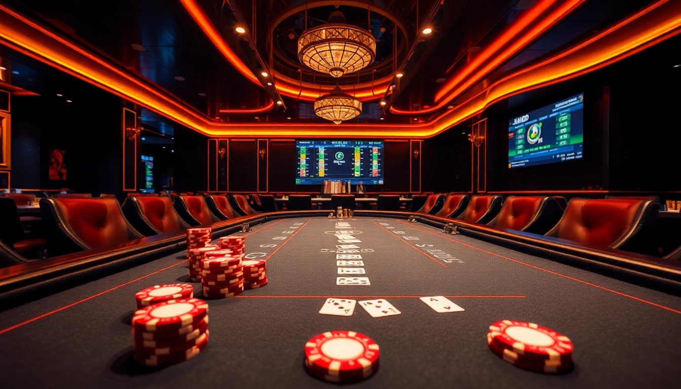 Engage with live football betting and results on kqbd at this elegant casino table setting.