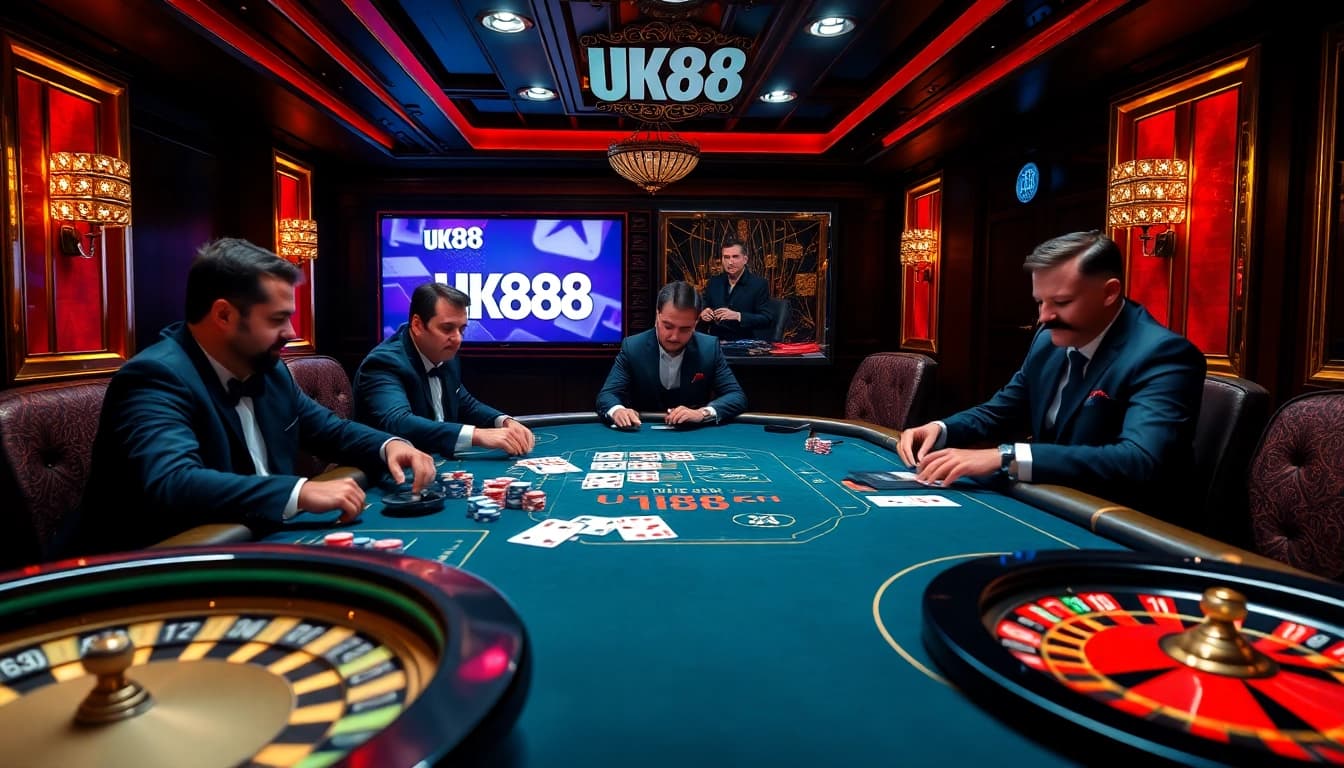 Experience thrilling gameplay with UK88's exciting poker action.