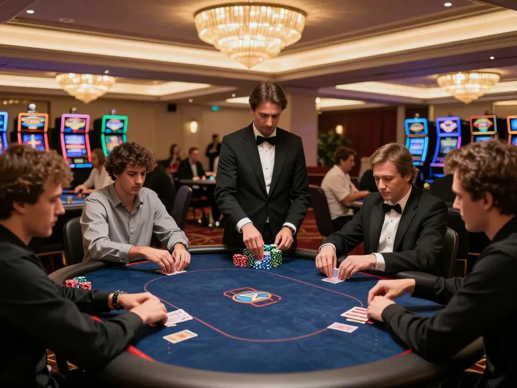 Players enjoying exciting poker hands at mpo sport in a luxurious casino setting with vibrant atmosphere.