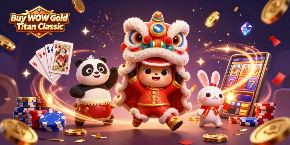 Engage in thrilling gameplay to buy WoW Gold Titan Classic through a festive 3D casino scene.