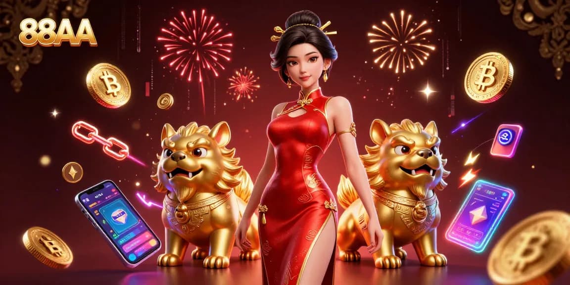 Win big with 88AA at this vibrant 3D casino scene showcasing Asia's finest!