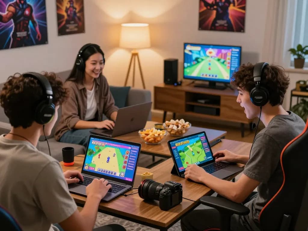 Players enjoying the RATU99 gaming platform in a cozy setting, highlighting engagement and community.