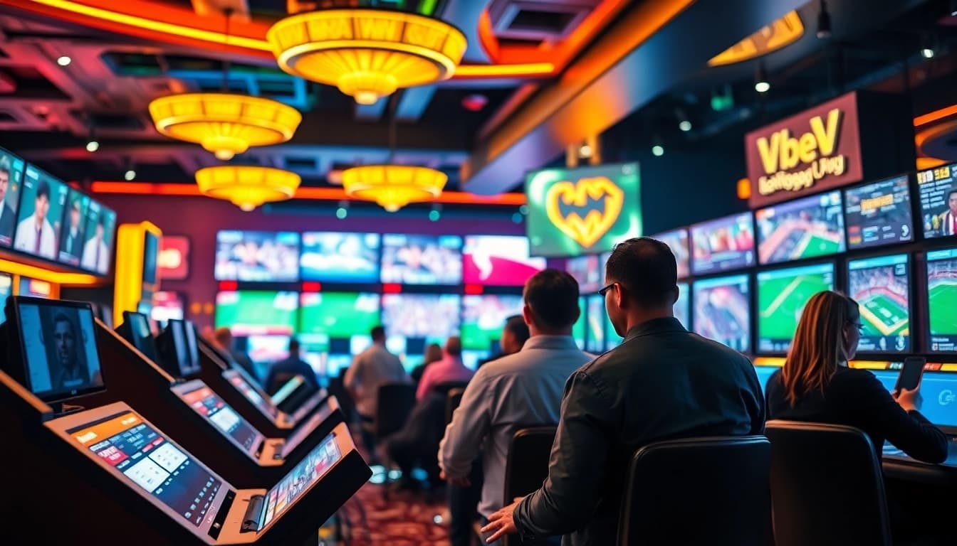 วางเดิมพัน bk8 sports betting ในบรรยากาศคาสิโนที่เต็มไปด้วยแสงสี.