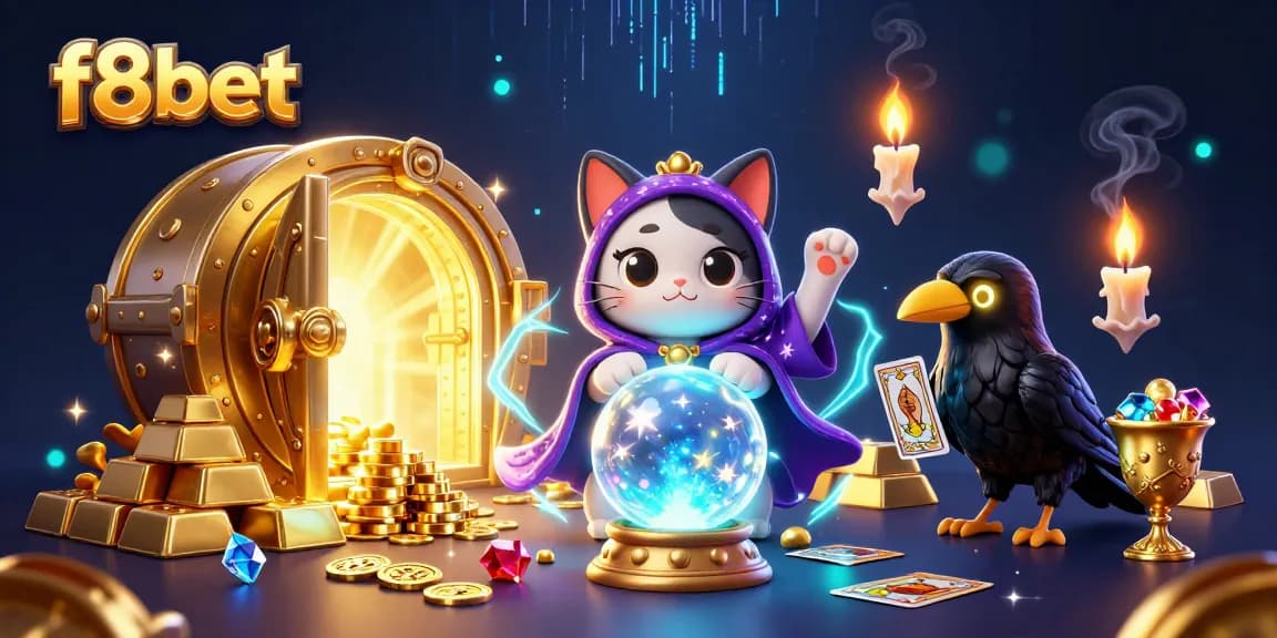 Engage in exciting gameplay on f8bet with a mystical casino scene featuring enchanting characters.