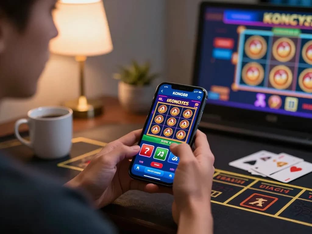 KONG88 app gameplay on smartphone during an online gambling session