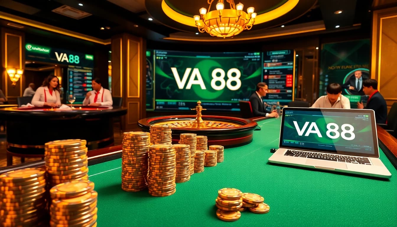 Engage with the excitement of online gaming at VA88, featuring professional poker and roulette gameplay.