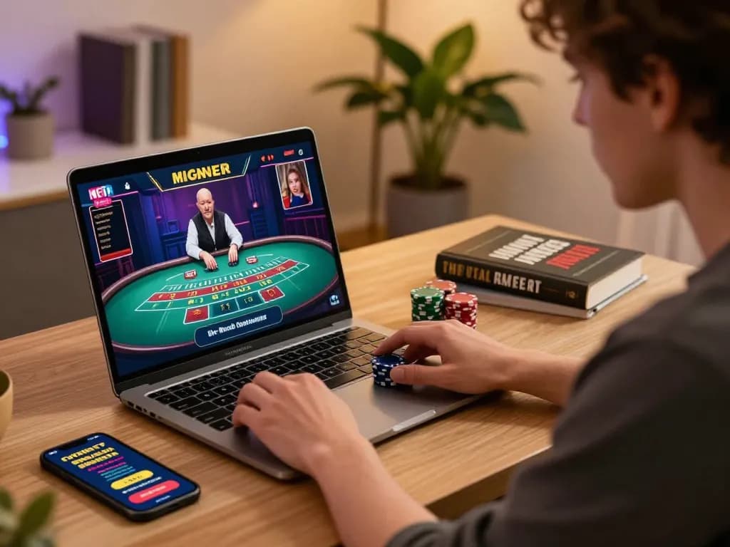 Engaged player strategizing in an online casino game, leveraging 789 for better odds.