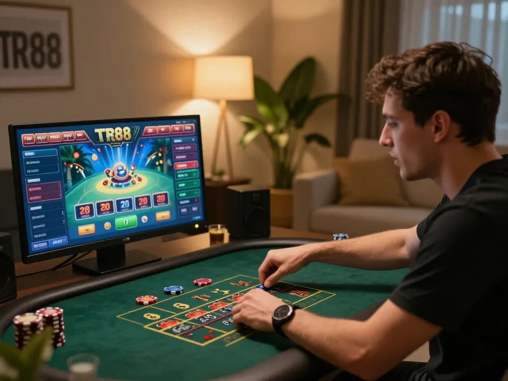 Engaging live dealer game experience on TR88 platform, showcasing player interaction and immersive online gaming.