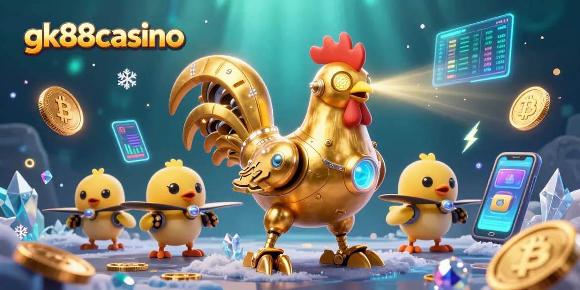 Engage in thrilling gameplay at gk88casino with a vibrant illustration of a futuristic casino adventure.