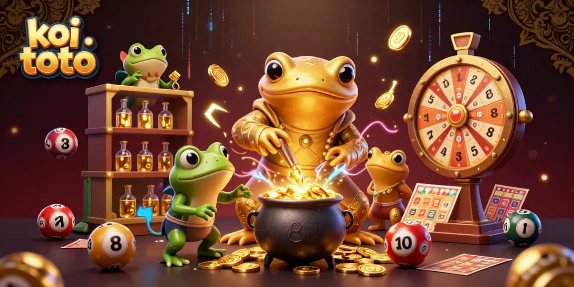 Experience thrilling lottery adventures with koi toto through colorful prize wheels and joyful lottery balls.