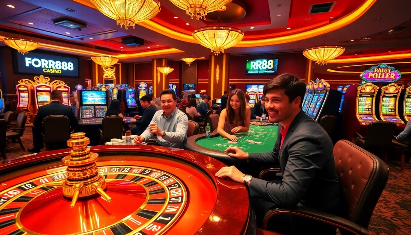 Experience the excitement of winning at RR88 with vibrant gaming tables and thrilling casino action.