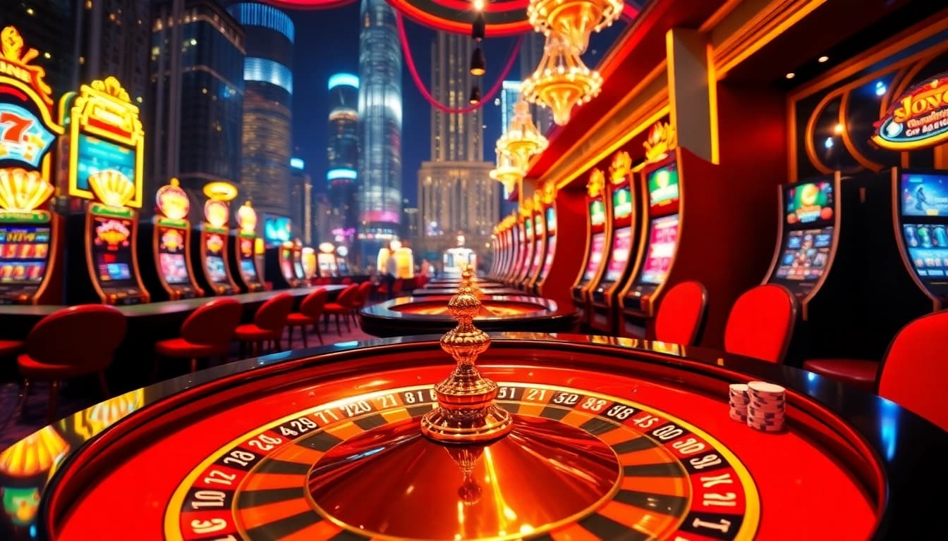 The thrilling atmosphere of online gambling at https://789win2.us.com/ featuring vibrant casino tables and excitement.