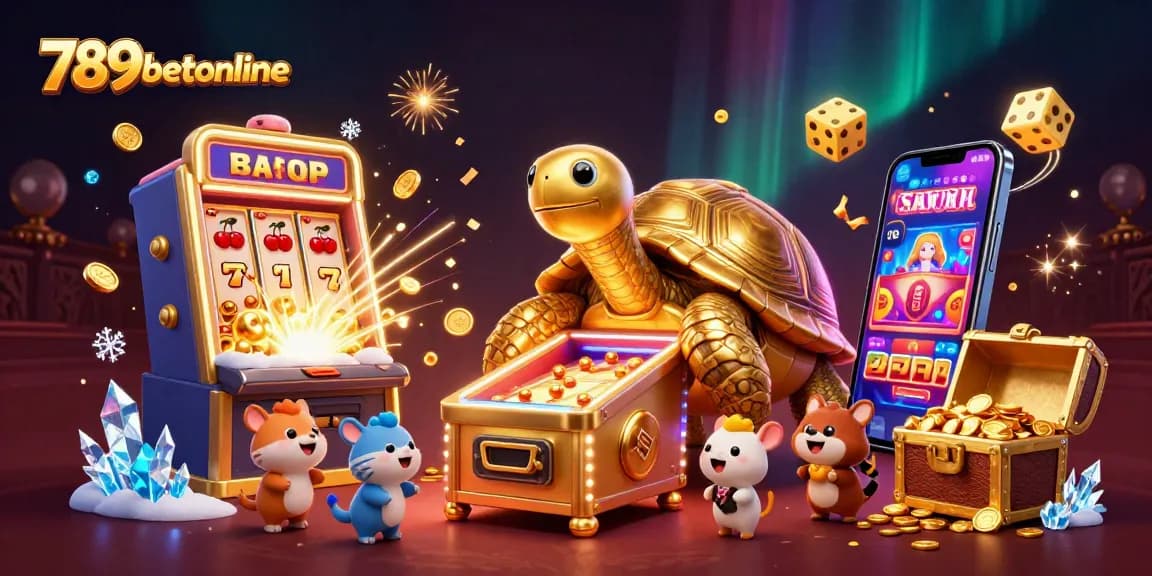 Experience excitement at 789betonline with golden tortoise pinball and dynamic casino game elements.