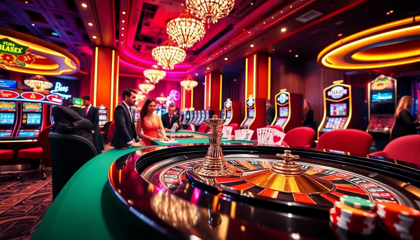 Experience thrilling gambling action at https://bem88.com with vibrant casino tables and excited players.