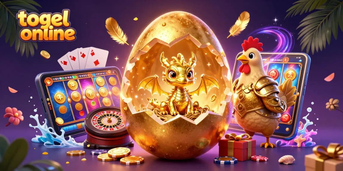Experience exciting togel online gameplay with a dragon and golden poker chips in this vibrant 3D illustration.