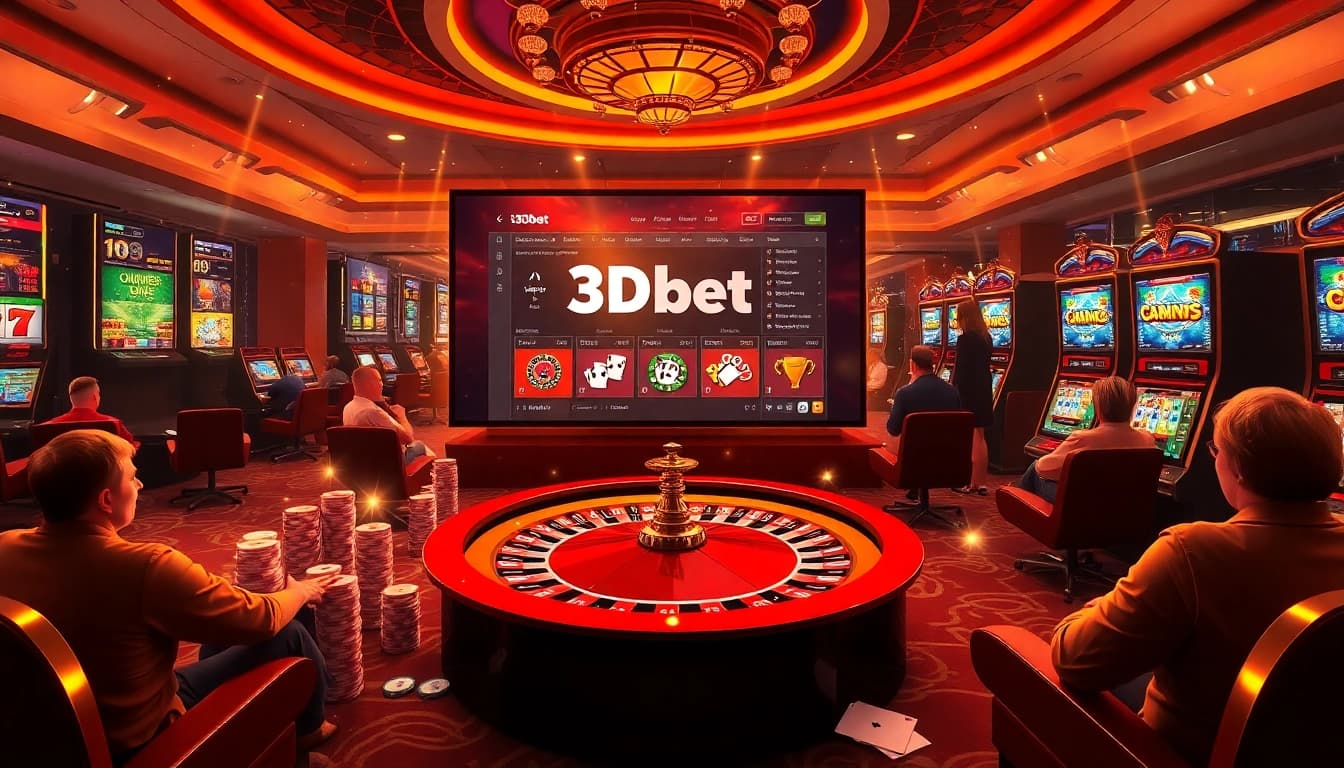 Experience high-stakes excitement with 3Dbet's vibrant online casino gaming atmosphere.