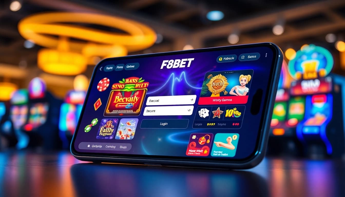 Interactive gaming experience with F8BET showcasing vibrant games and secure interface.