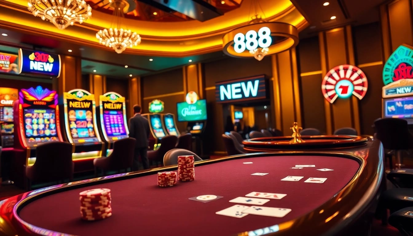 Engaging gamblers at the 888 NEW casino with vibrant tables and thrilling games.
