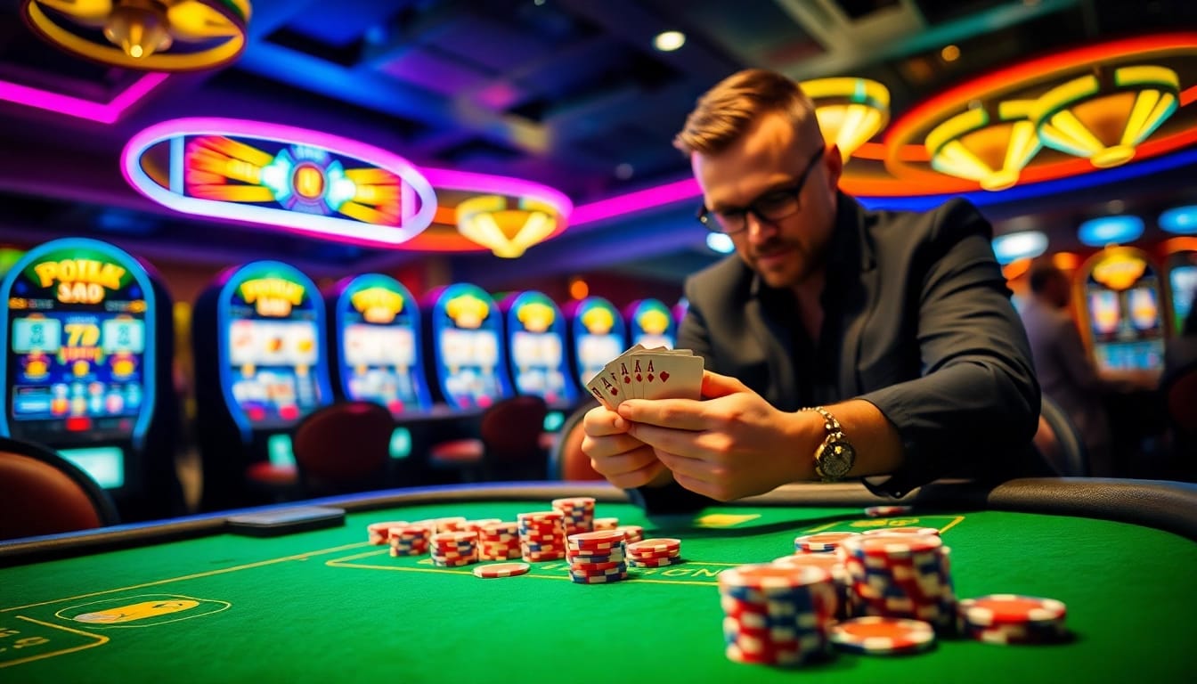 Experience the excitement of AT99娛樂城 with vibrant casino gaming scenes.