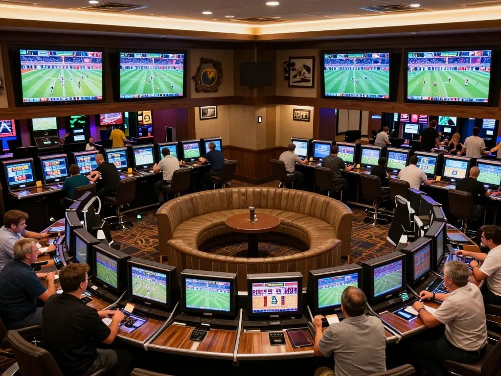 Fabet users engaging in lively sports betting experience with screens showing live matches.