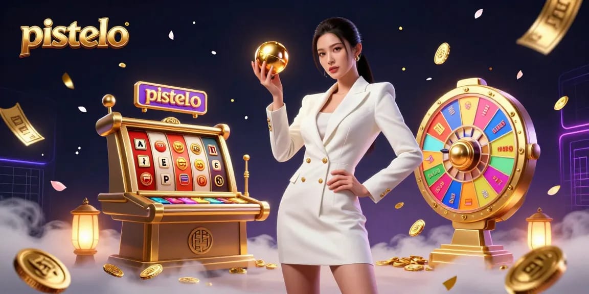 Pistolo Casino offers thrilling gaming adventures with stunning visuals of a confident woman holding a golden roulette ball.