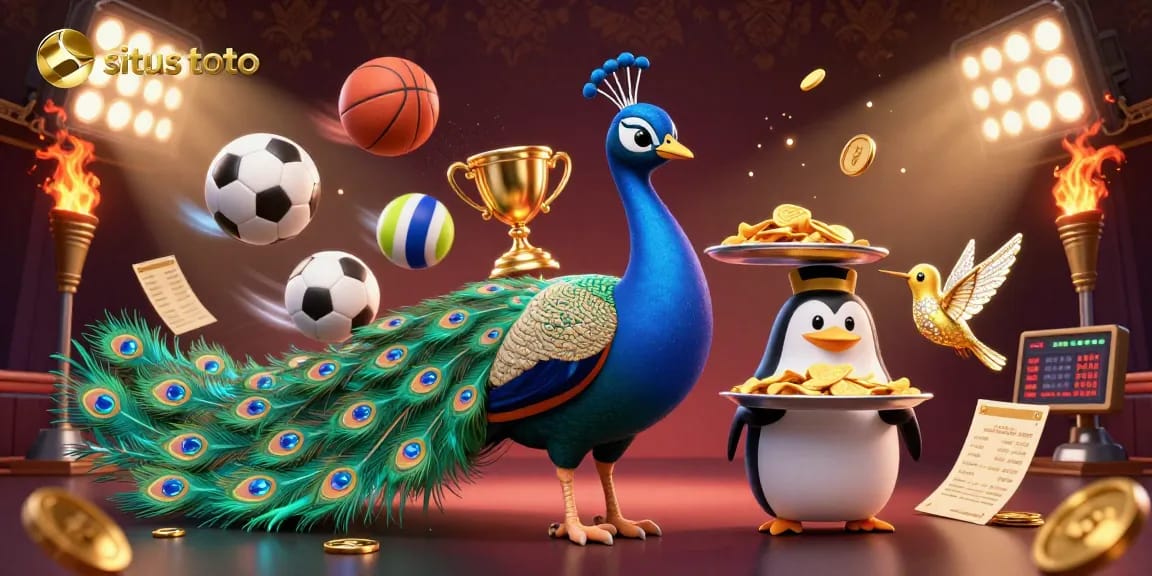 Engage in situs toto betting with vibrant characters and dynamic sports elements.