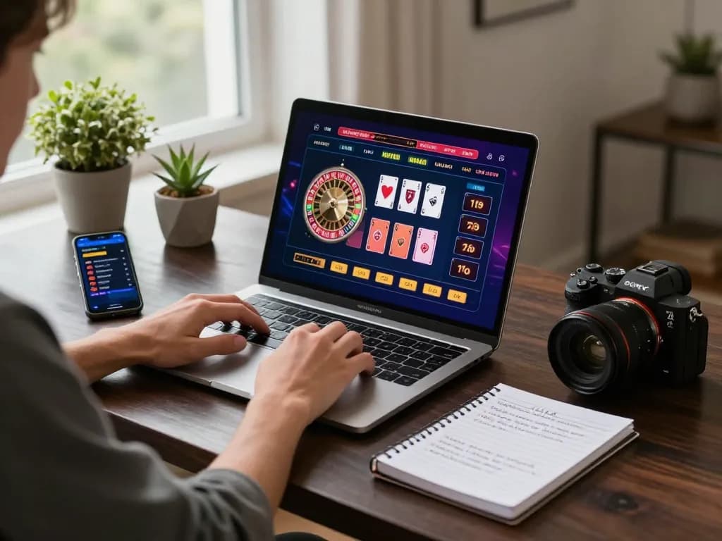 MM99 player engaged in online casino gameplay, laptop showing live dealer roulette.
