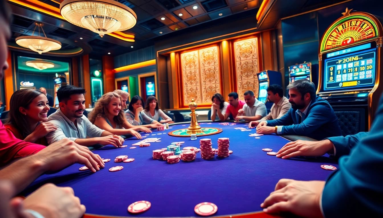 Experience the thrill of gaming at uu88 with vibrant poker tables and exciting slots.