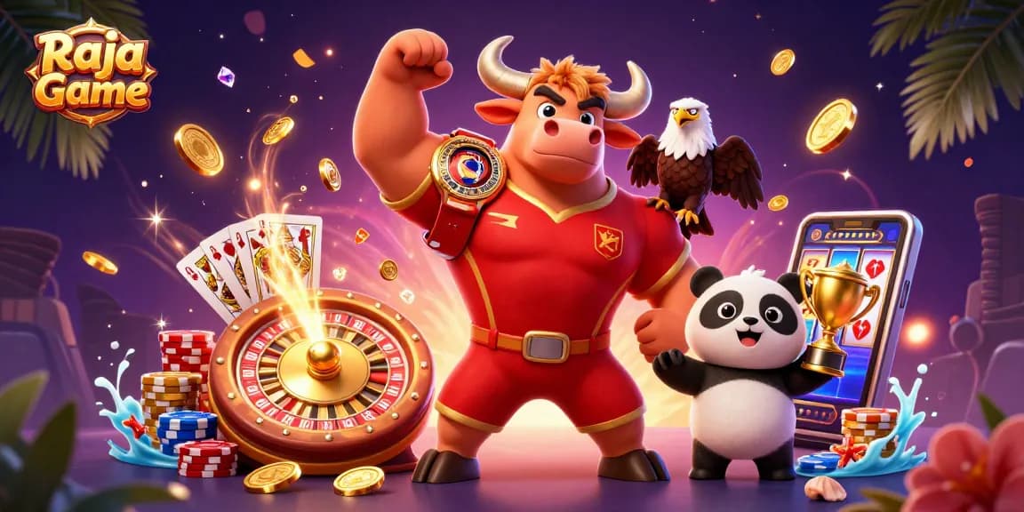 Raja Game offers thrilling victories in a vibrant casino atmosphere, showcasing exciting gameplay elements.