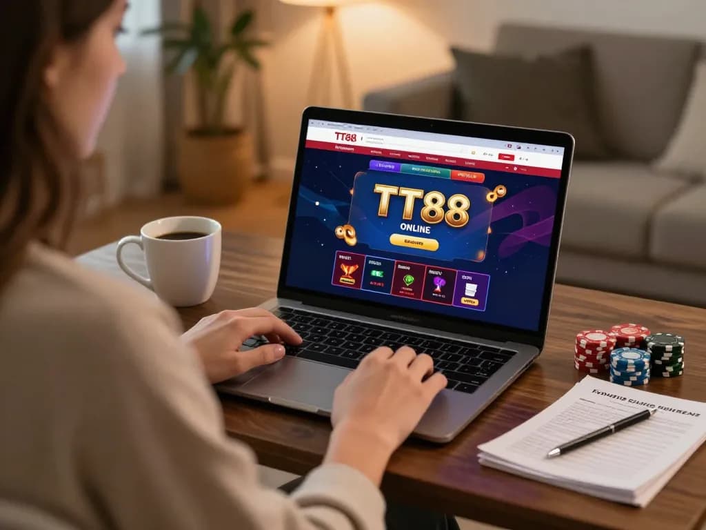 Engaging online gaming experience at TT88, showcasing player strategy and comfortable setup.