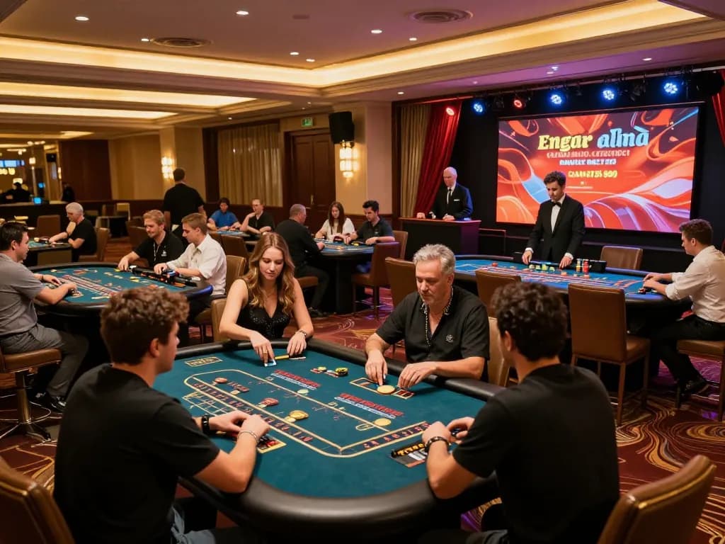 LUCK8 players strategizing their moves at a vibrant live casino table, capturing an exciting and engaging gaming moment.