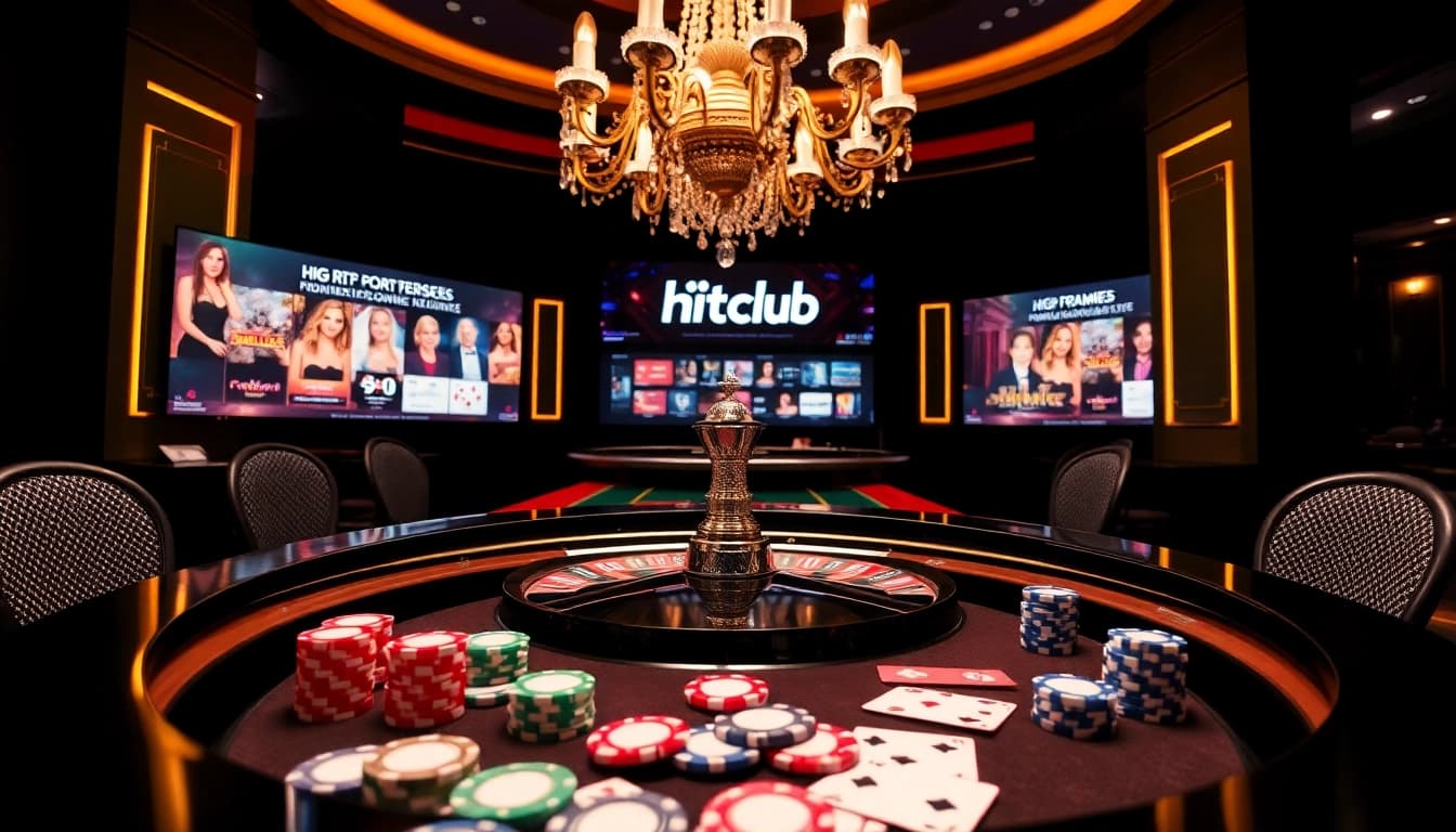 Hitclub's exciting roulette table with vibrant chips and digital displays.
