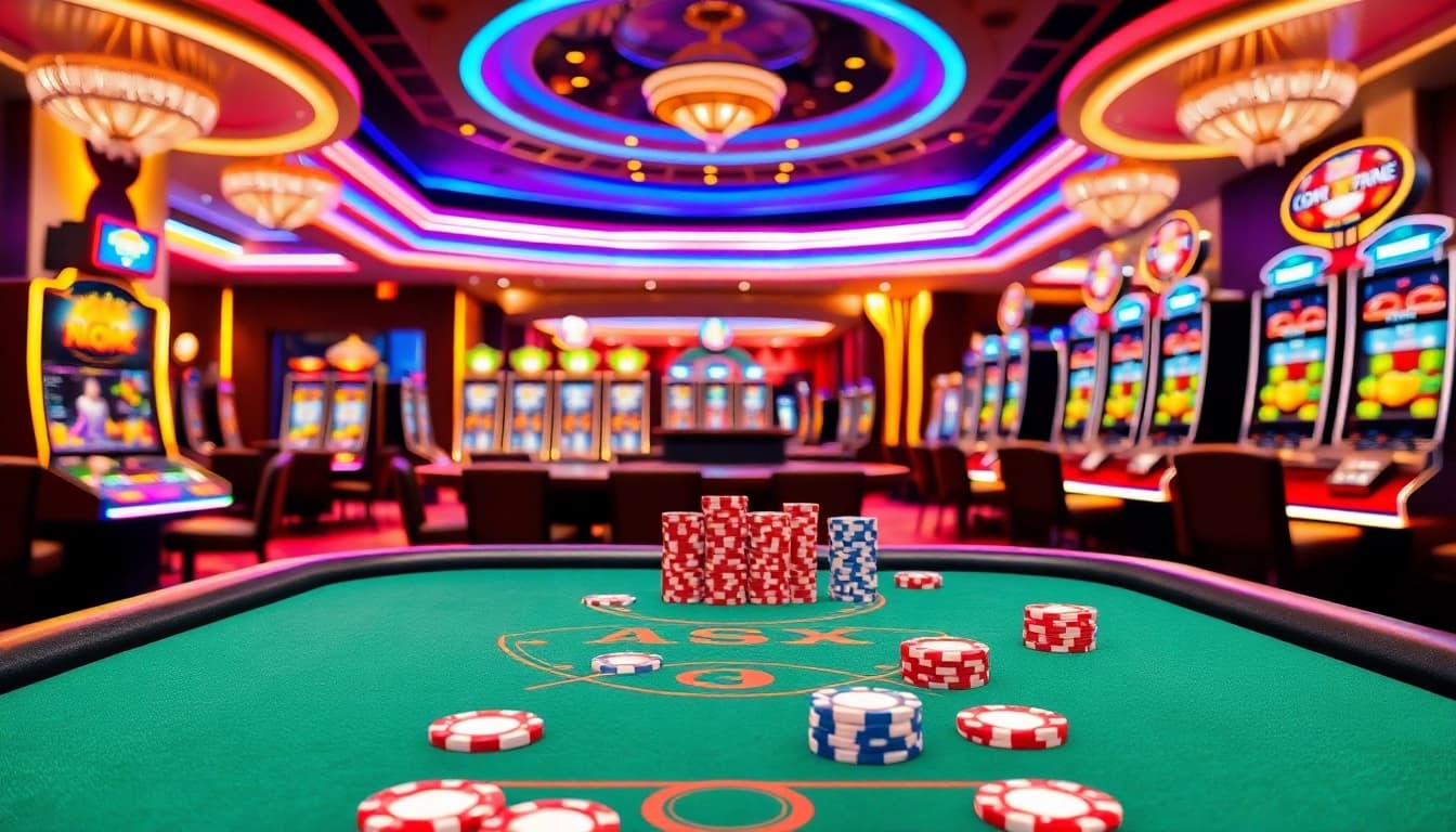 Katsu5 menghadirkan suasana kasino dengan meja poker yang elegan dan chip berwarna-warni.