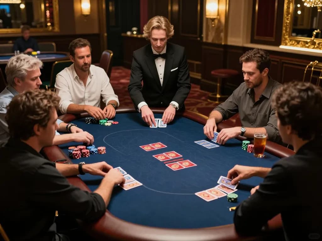 Experience high-stakes gameplay at 777VIP's luxury poker tables, where excitement meets strategy in an upscale setting