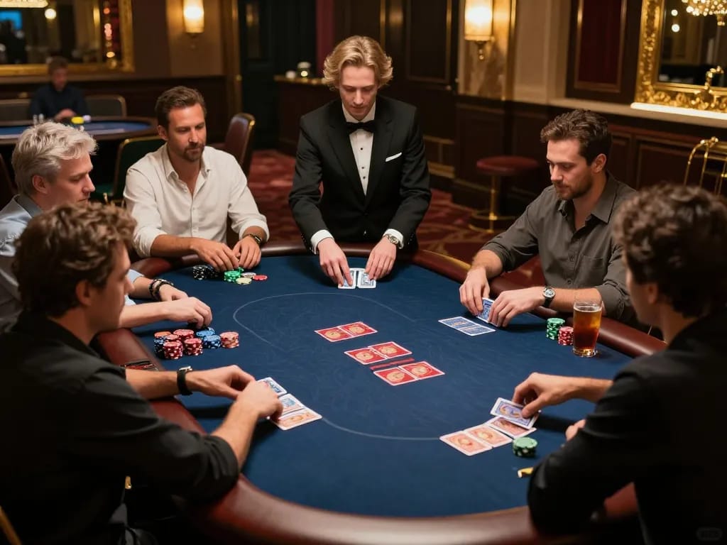 Experience high-stakes gameplay at 777VIP's luxury poker tables, where excitement meets strategy in an upscale setting