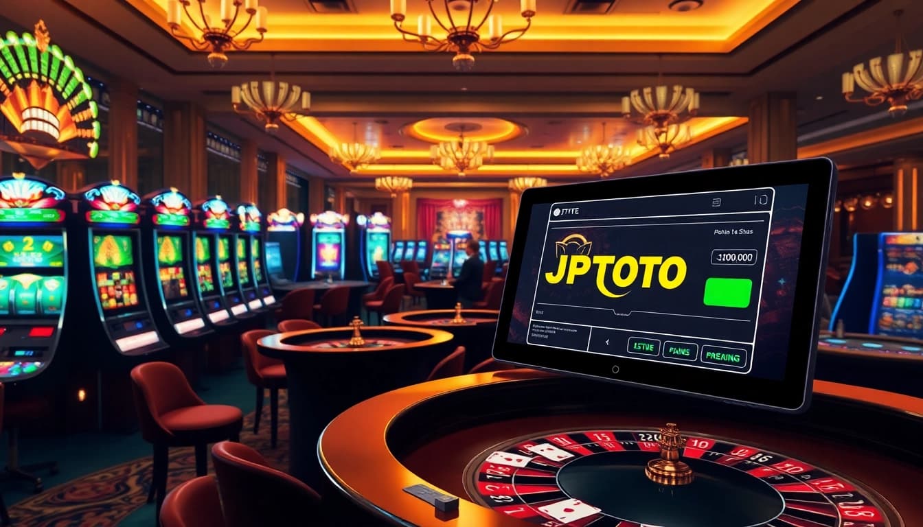 Nikmati sensasi JPTOTO dengan mesin slot yang cerah dan meja kasino yang elegan.