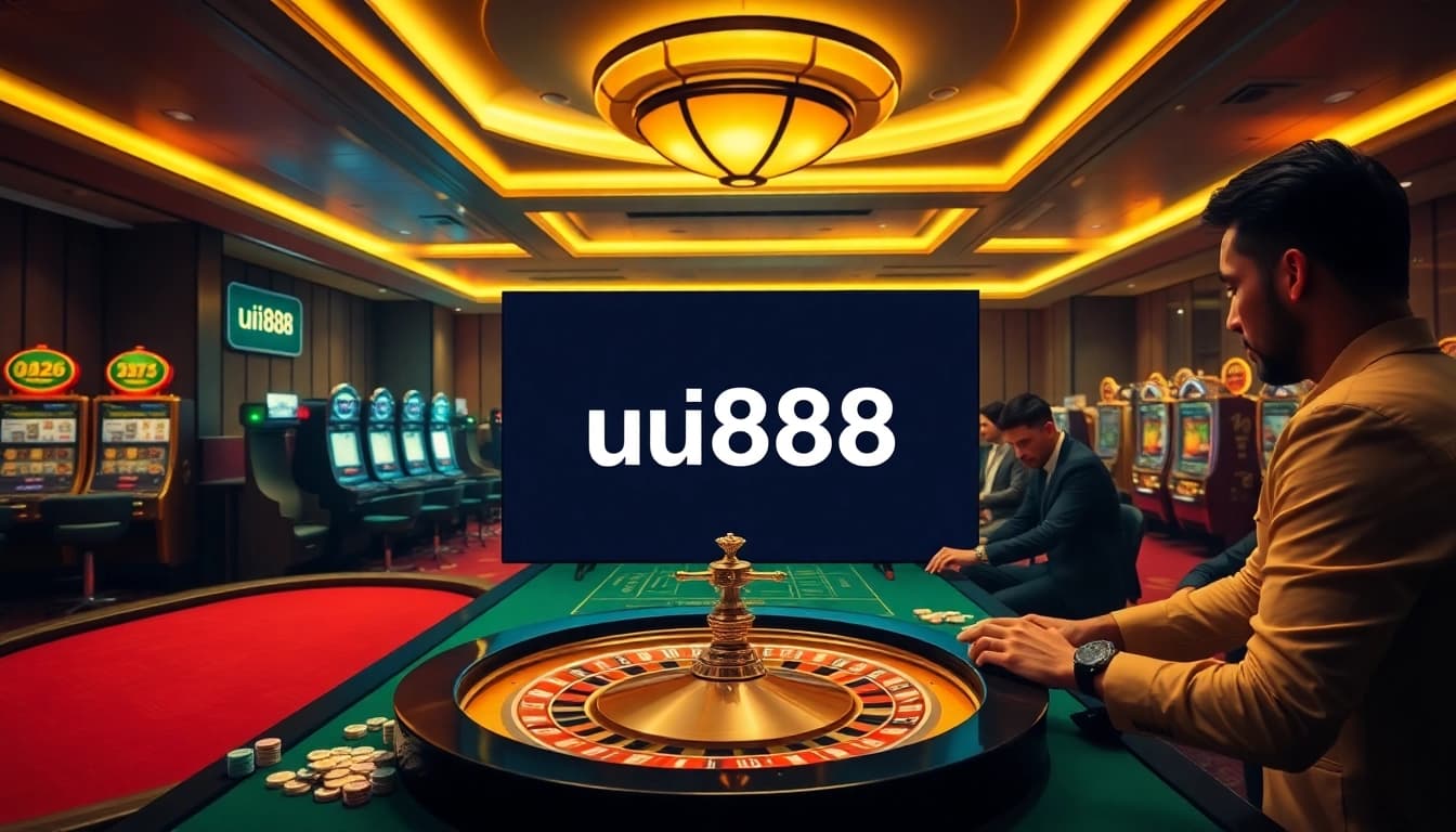 Players engaging in thrilling casino action at a luxurious venue highlighting uu8888 betting options.