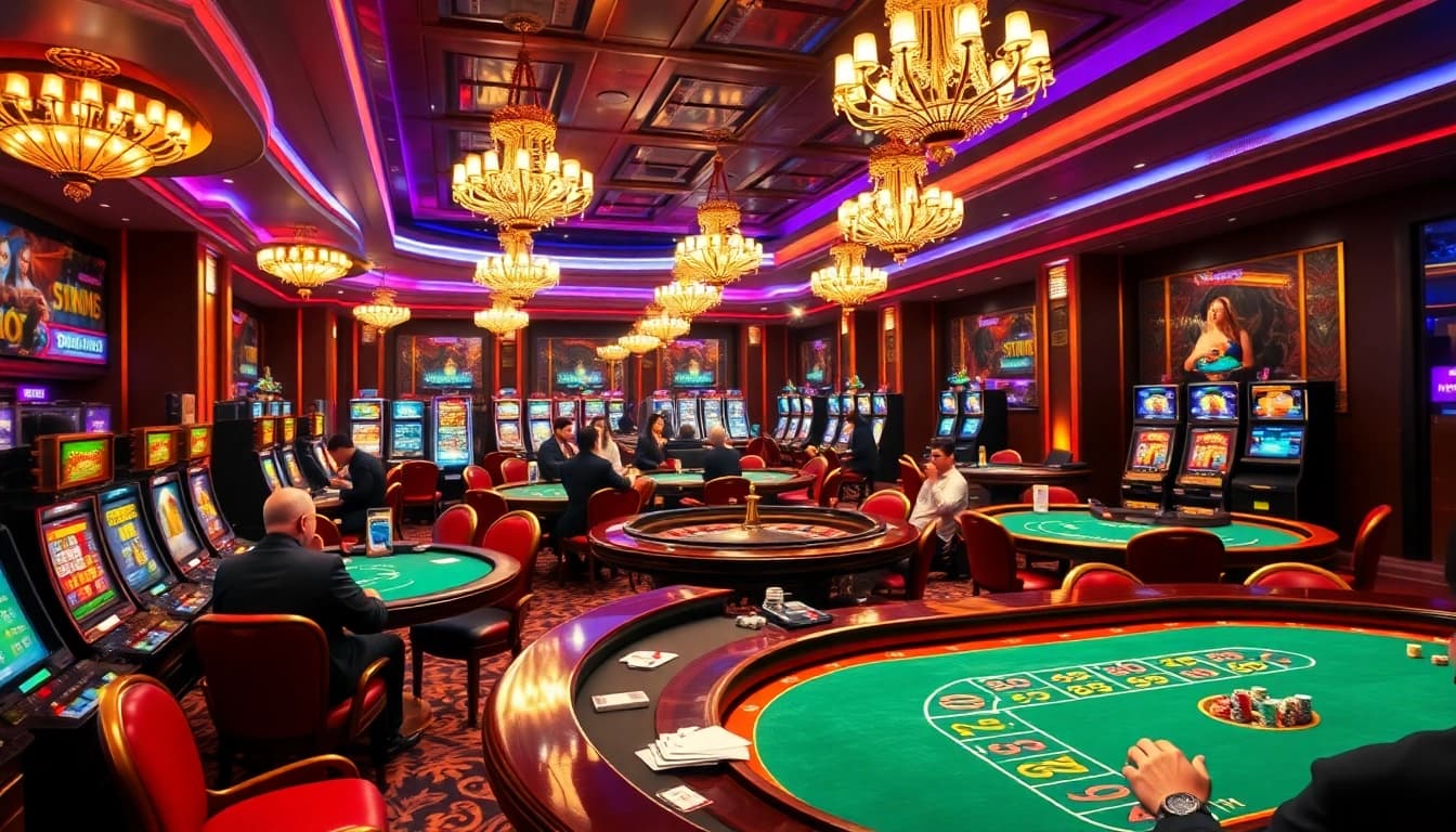 Engage with the excitement of l444.art, featuring players at a luxurious casino table.