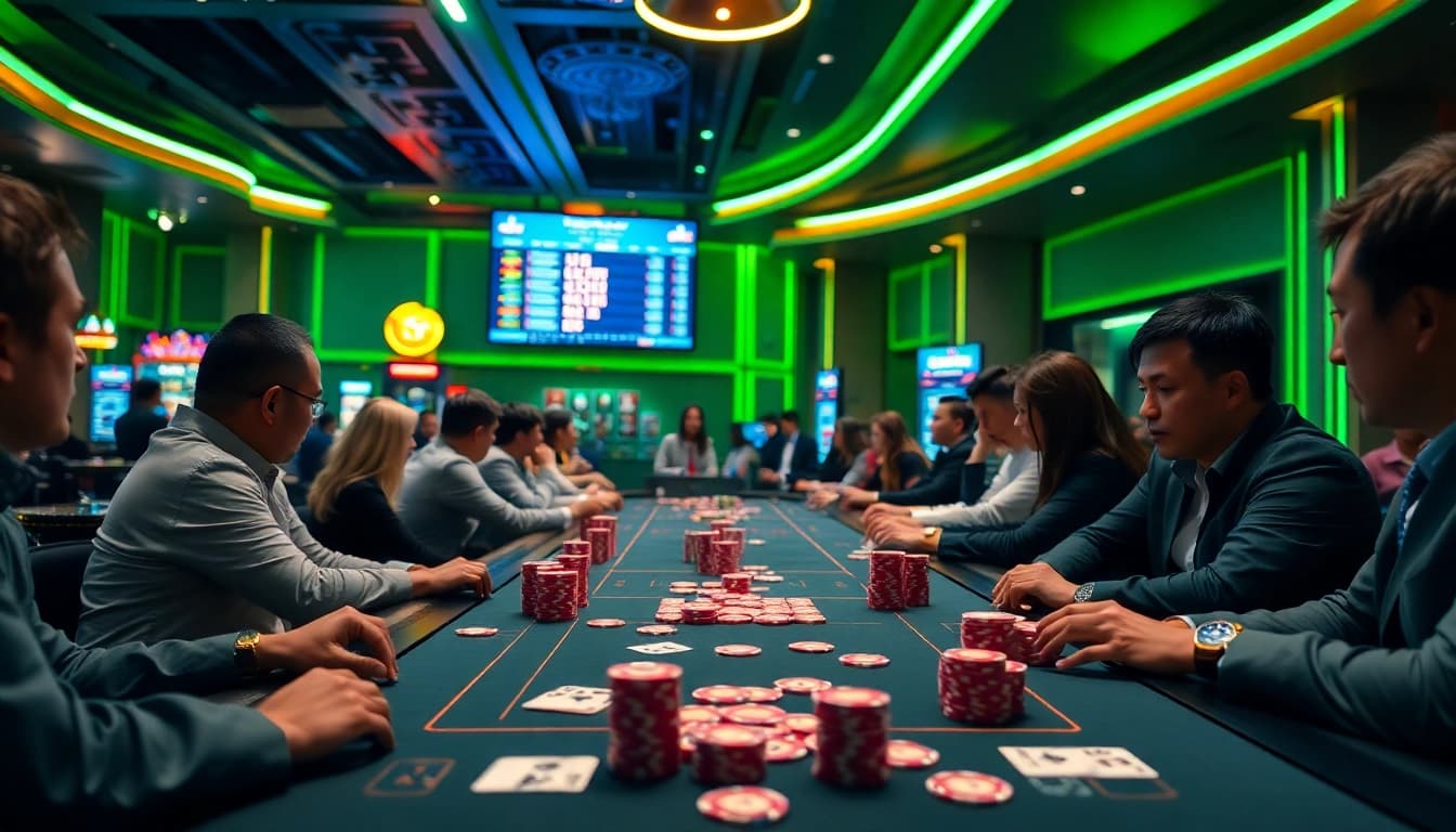 Engage with Tool xổ số siêu tốc at a dynamic casino table filled with thrilling betting action.