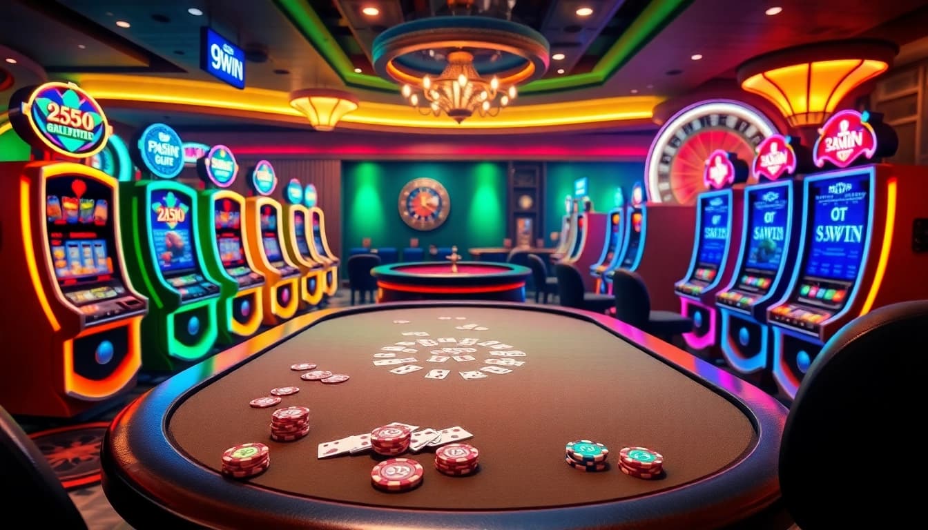 Experience the thrilling excitement of 99win with vibrant poker chips and a stylish casino atmosphere.