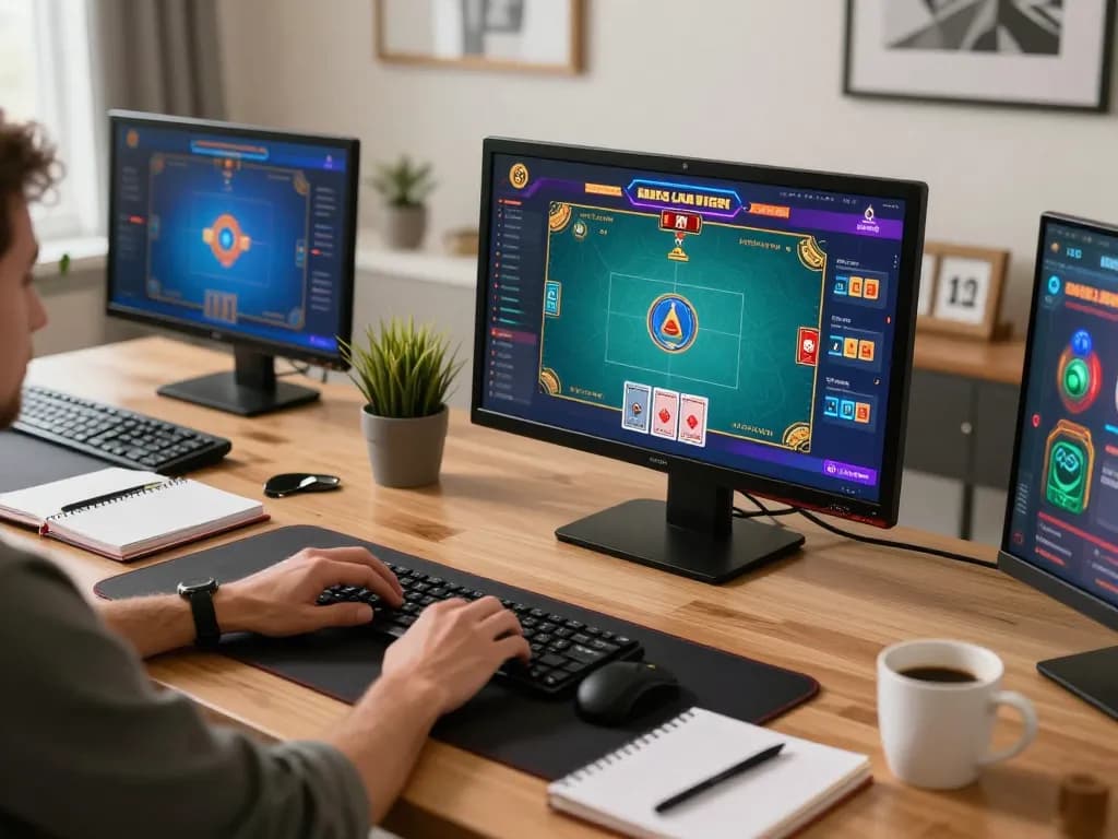 B52CLUB live poker game session with multiple screens showcasing online gameplay and strategic notes