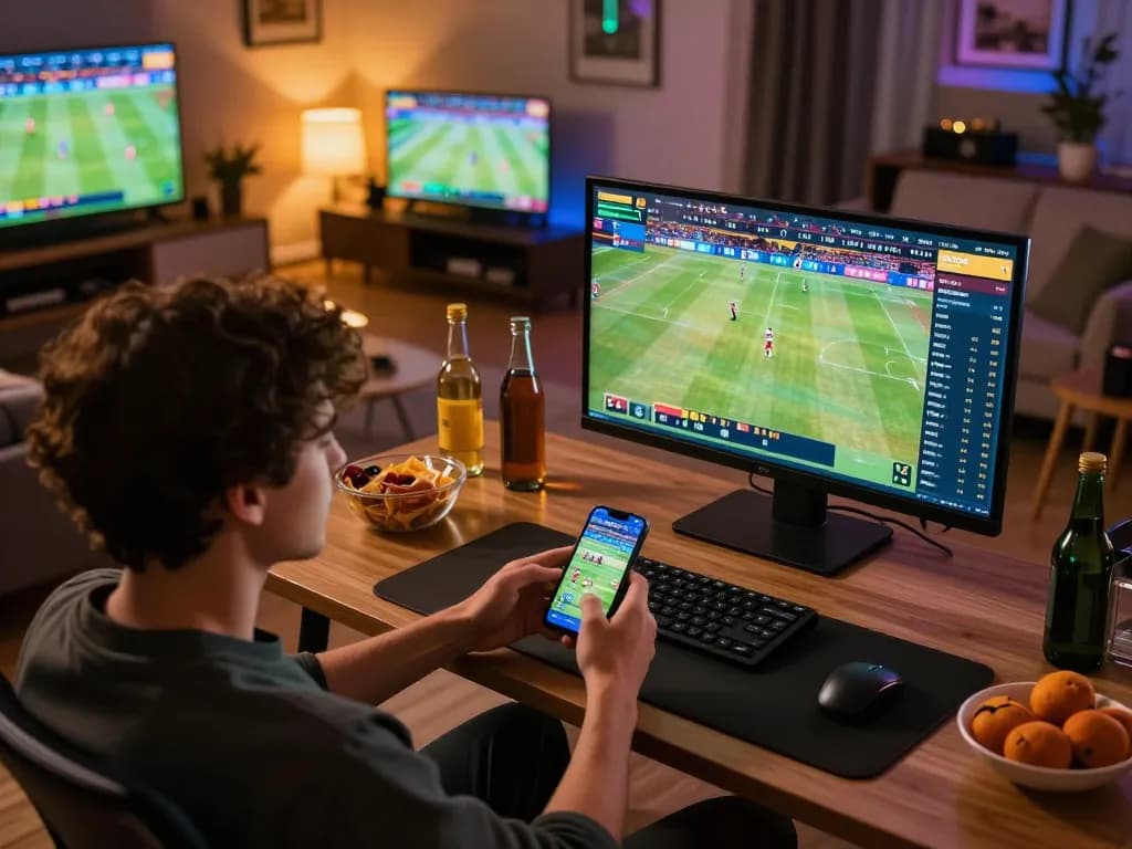 Engage in thrilling gi88 sports betting action from home, making strategic bets with dynamic odds displayed.