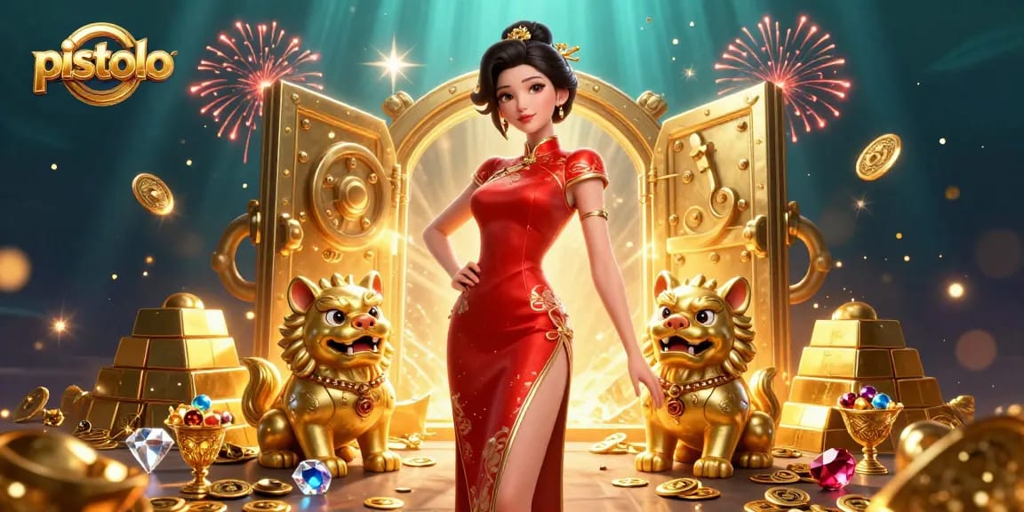 Experience the thrill of pistolo with lavish casino treasures and games in a vibrant scene.