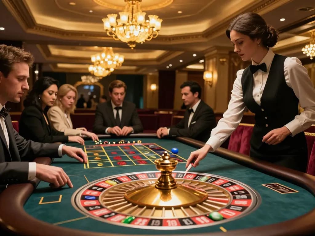 Xocdiaclub players engaging at a thrilling roulette table in an upscale casino atmosphere.